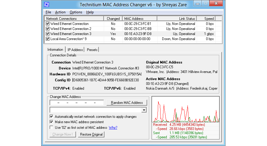 Phần mềm đổi địa chỉ MAC windows - Technitium MAC Address Changer