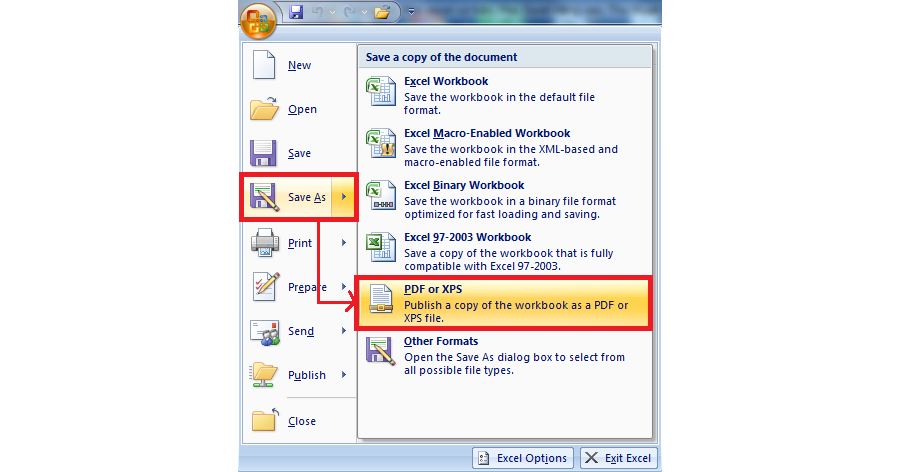 Save As PDF and XPS - Addon save as excel, word sang PDF
