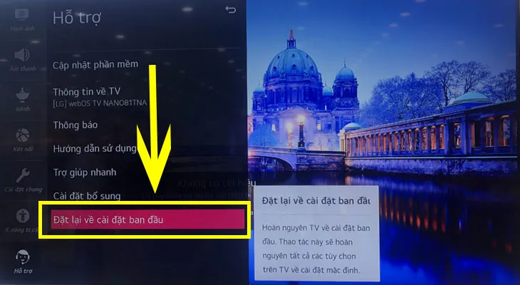 Xác nhận lệnh đặt lại về cài đặt ban đầu để hệ thống bắt đầu xóa mọi dữ liệu cũ