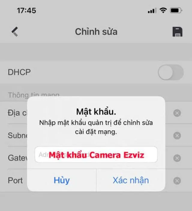 Xác thực mật khẩu để hoàn tất cách cài IP tĩnh cho điện thoại trên ứng dụng