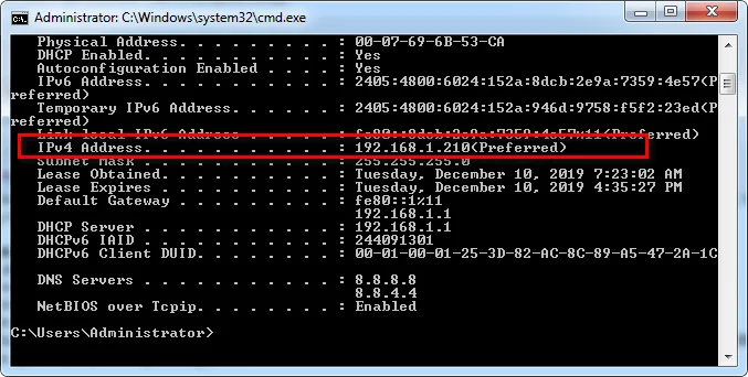 Xem địa chỉ IP của máy tính trong mạng LAN