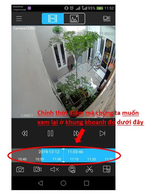 Xem lại một camera ở chế độ toàn màn hình